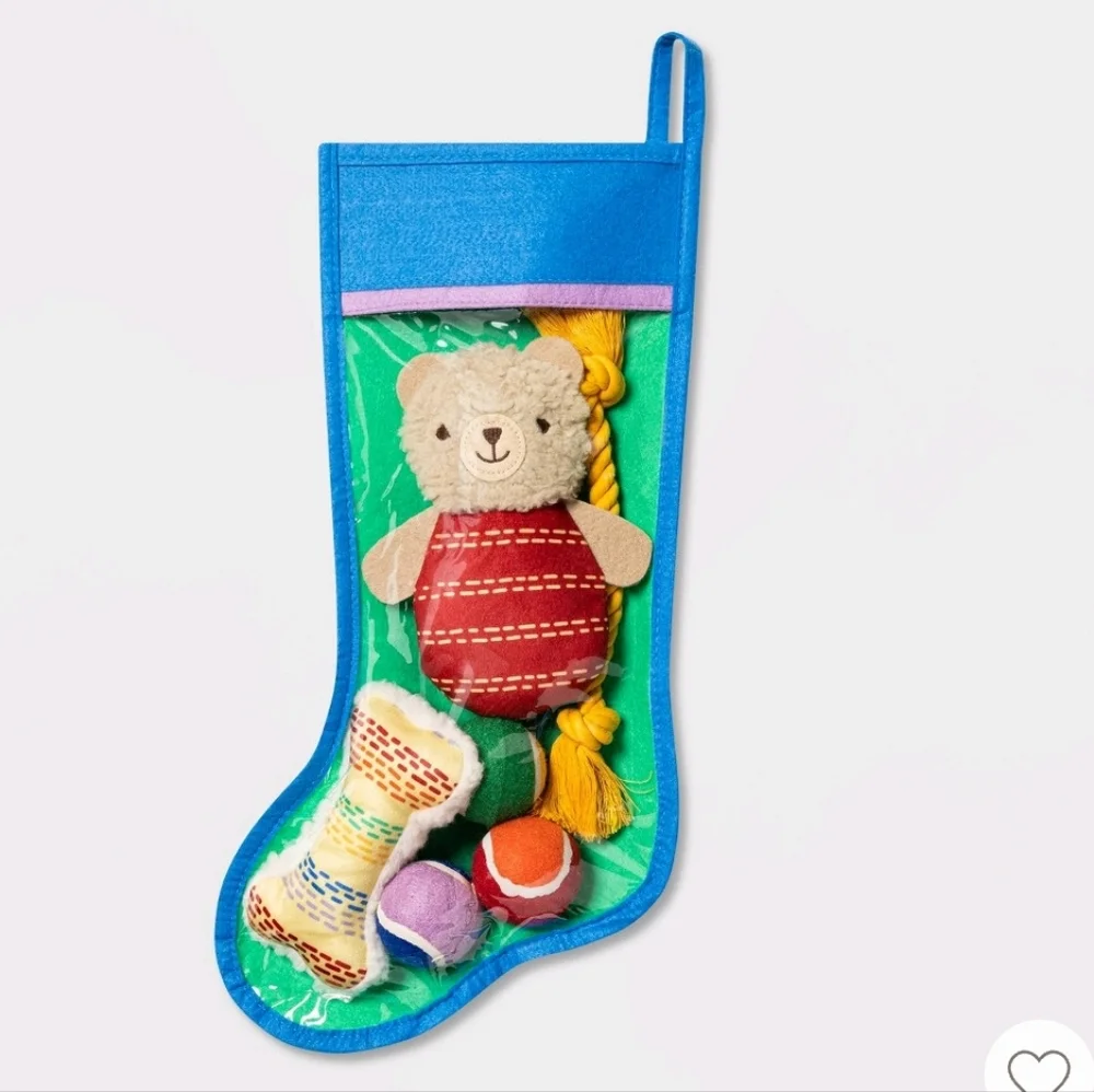 Boots & Barkley Dog Toy Stocking - Blue - XS/S - 6pk